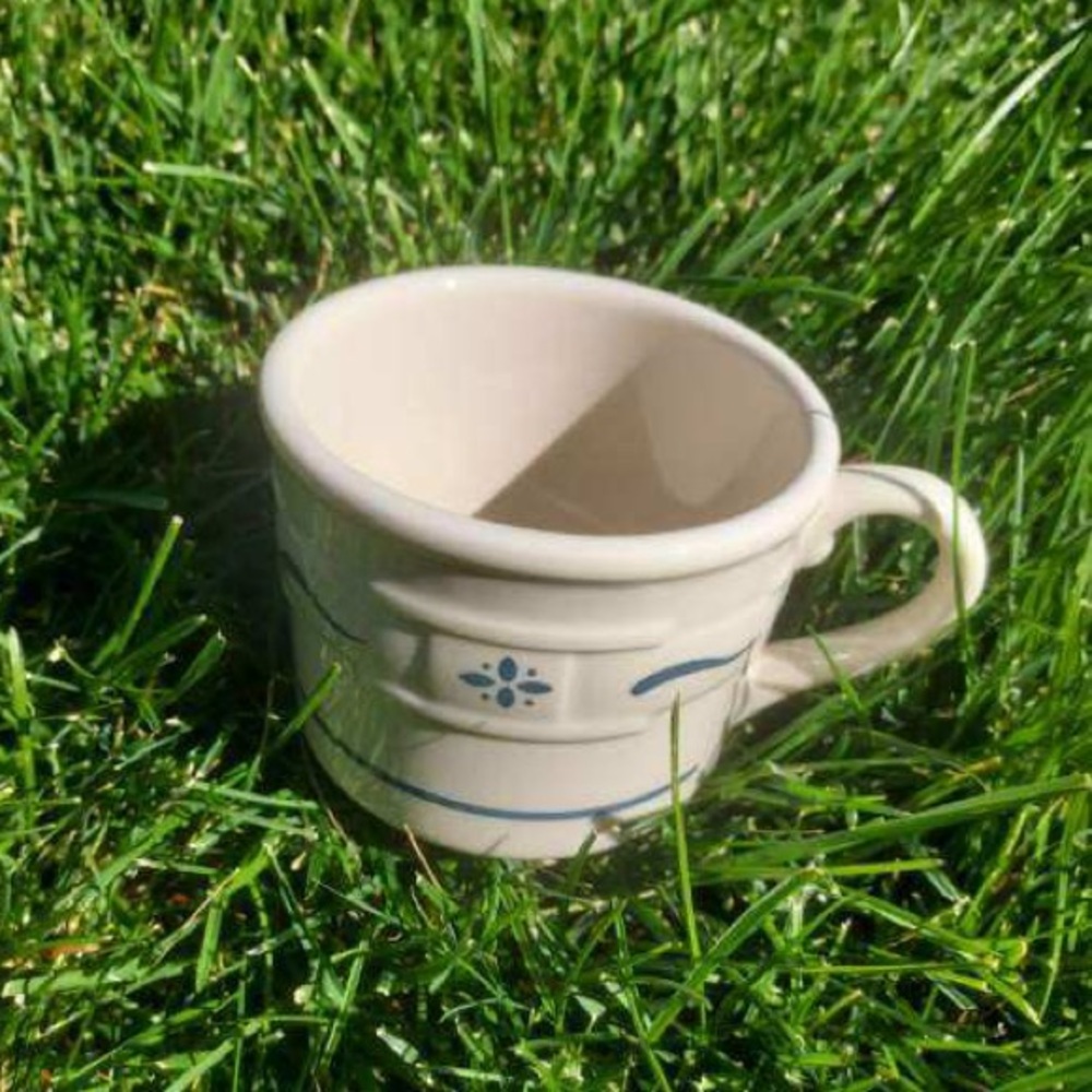 Longaberger Classic Blue Cup with Handle Vitrified China; made in the U.S.